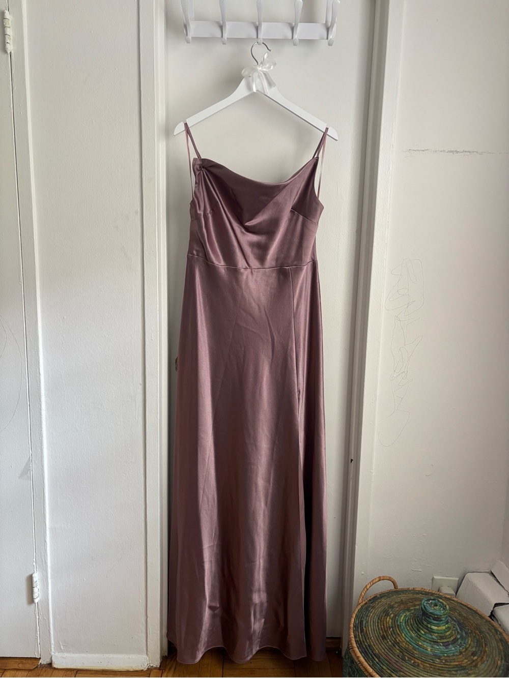 BIRDY GREY cowl neck full length bridesmaid dress